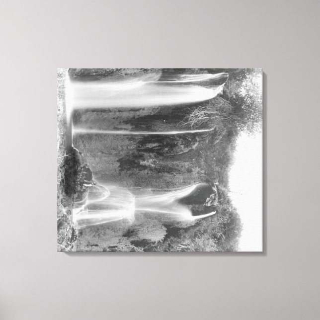 Man Standing Below the Spearfish Falls Photograp Canvas Print (Front)