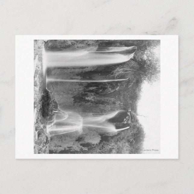 Man Standing Below the Spearfish Falls Photograp Postcard (Front)