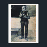 Man Standing Reading a Book, Vincent van Gogh Postcard<br><div class="desc">Man Standing Reading a Book, Vincent van Gogh, The Hague December 1882.  Black chalk, pen, brush, washed drawing. Private collection. F 1683, JH 279  Vincent Willem van Gogh (30 March 1853 – 29 July 1890) was a Dutch Post-Impressionist artist. Some of his paintings are now among the world's best known,...</div>