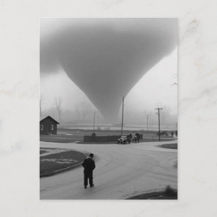 Man Staring at Tornado Postcard