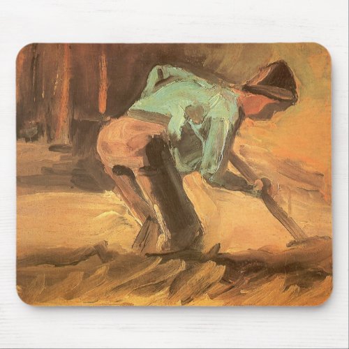 Man Stooping with Stick or Spade Vincent van Gogh Mouse Pad