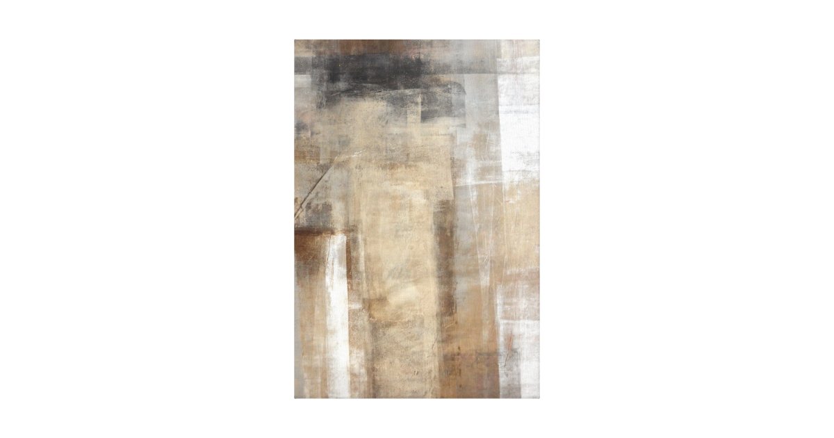 'Man Style' Beige and Brown Abstract Art Canvas Print | Zazzle
