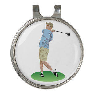 Man swinging a Golf field Best Golf Hat Clip 