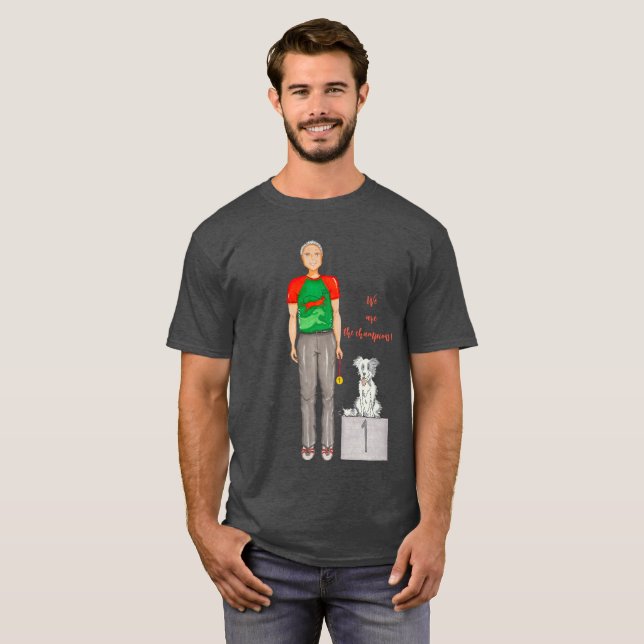 Man T-Shirt with Dog Winning Medal (Front Full)