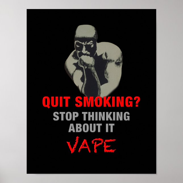 Man Thinking Vape Premium Poster Print (Front)
