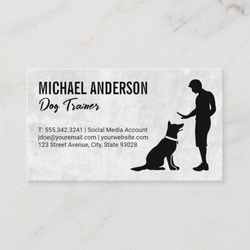 Man Training Dog Business Card