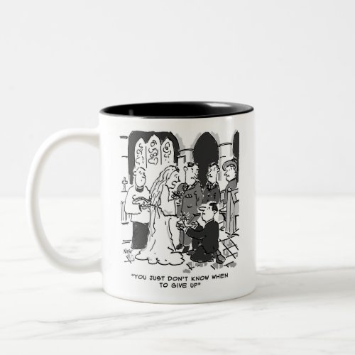 Man Tries to propose to Bride at a Wedding _ Funny Two_Tone Coffee Mug