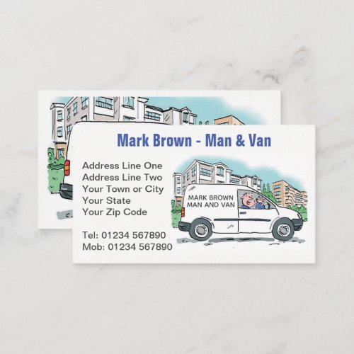 Man  Van with Name on Company Van Business Card