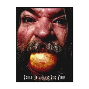 Man w/ Apple Fruit Postcard