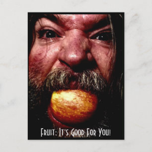 Man w/ Apple Fruit Postcard