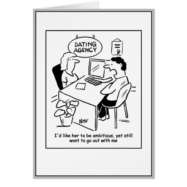 Man Wants Ambitious Woman. Cards (Front)