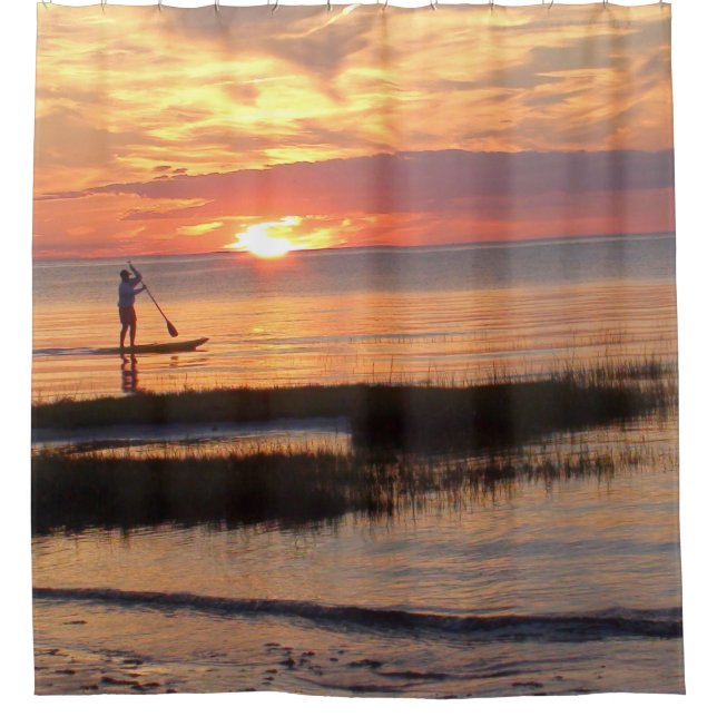 Man  Water Boarding on Cape Cod Harbor Shower Curtain (Front)