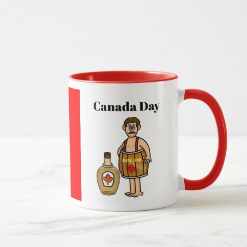 Man Wearing A Barrel Canada Day Mug