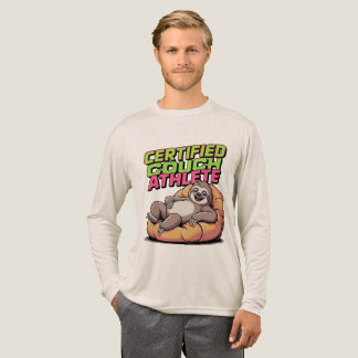Man wearing a longsleeved shirt with a cartoon