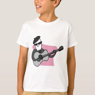 Man Wearing Beret Playing Acoustic Guitar T-Shirt