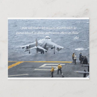 Man will realize his mission on earth postcard