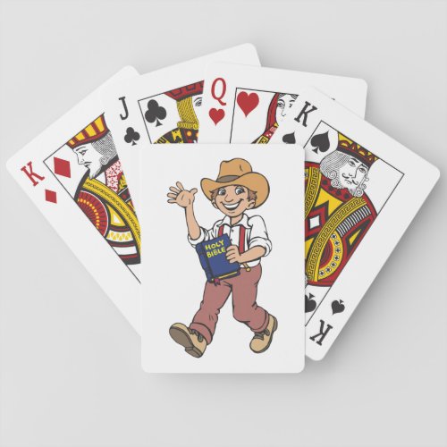 Man With A Bible Playing Cards