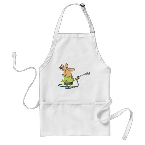 Man With A Garden Hose Adult Apron