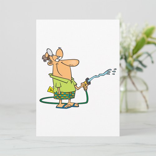 Man With A Garden Hose Invitation