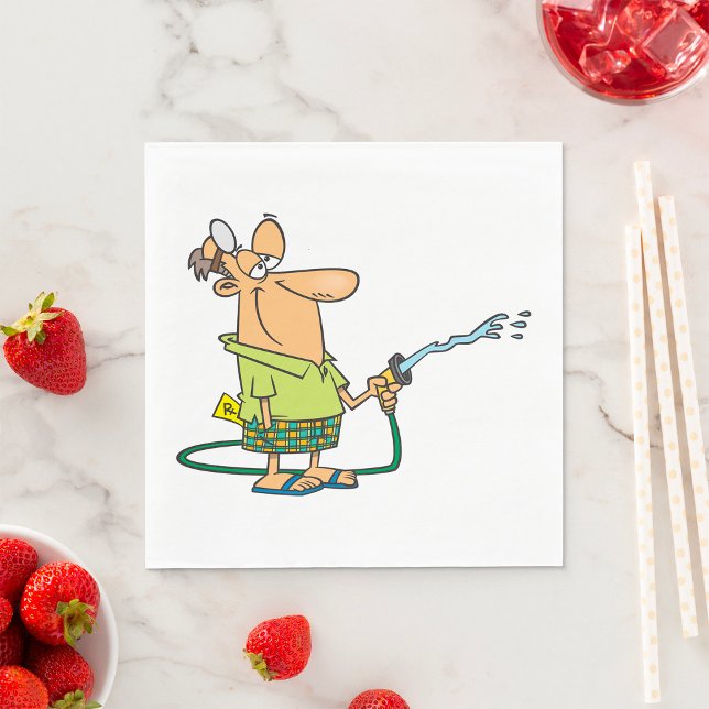 Man With A Garden Hose Napkins (Creator Uploaded)