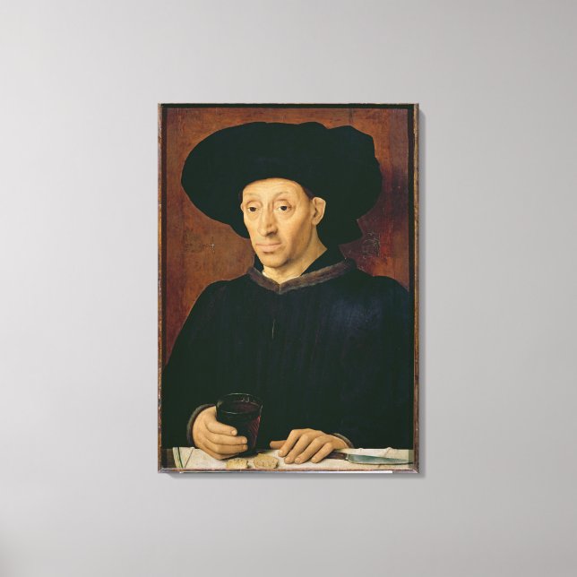 Man with a Glass of Wine Canvas Print (Front)