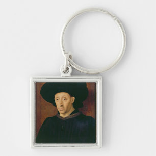 Man with a Glass of Wine Keychain