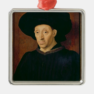 Man with a Glass of Wine Metal Ornament