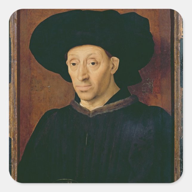 Man with a Glass of Wine Square Sticker (Front)