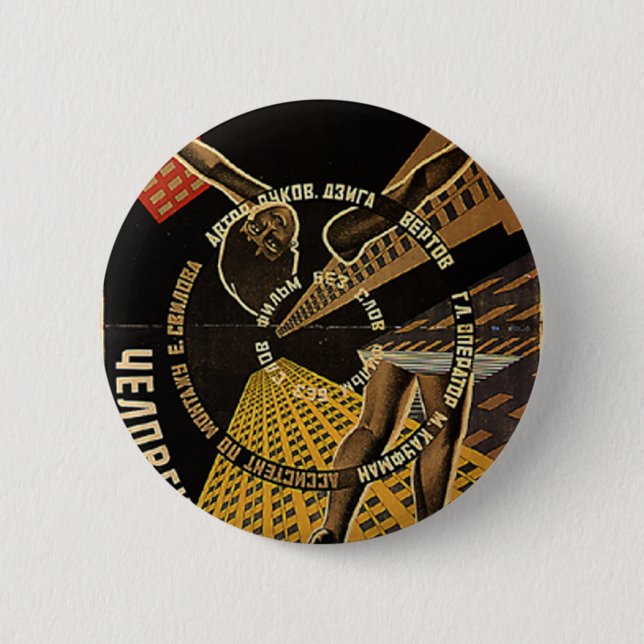 Man with a Movie Camera Poster Button (Front)