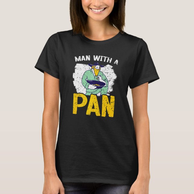 Man With A Pan Gold Prospecting Miner Mining Gold  T-Shirt (Front)