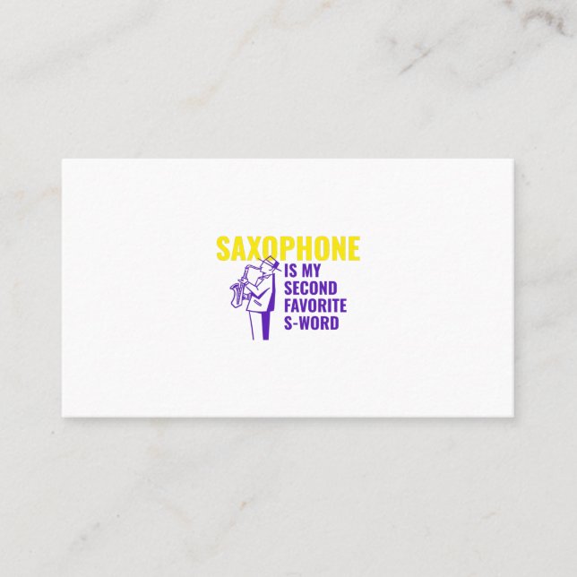 Man with a saxophone business card (Front)