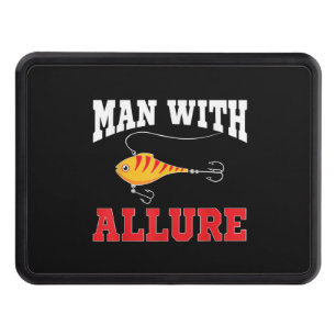 Man With Allure Fishing Lure Pun Fisherman T-Shirt Hitch Cover