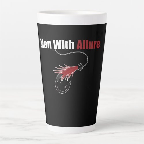 Man With Allure Fishing Lure Pun Fisherman T_Shirt Latte Mug