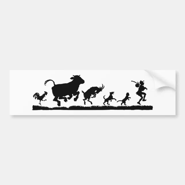 Man With Animals Silhouette Bumper Sticker Zazzle man-with-animals-silhouette-bumper-sticker-zazzle