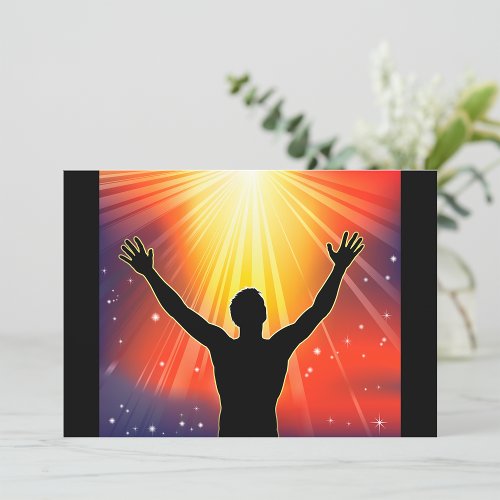Man With Arms Raised Invitations