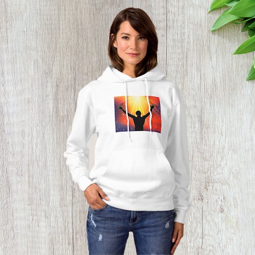 Man With Arms Raised Womens Hoodie
