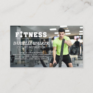 Man with Battle Ropes   Fitness Business Card