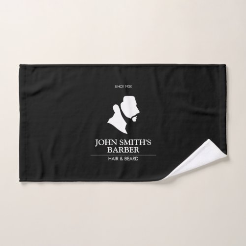 Man With Beard Barber Logo Hand Towel