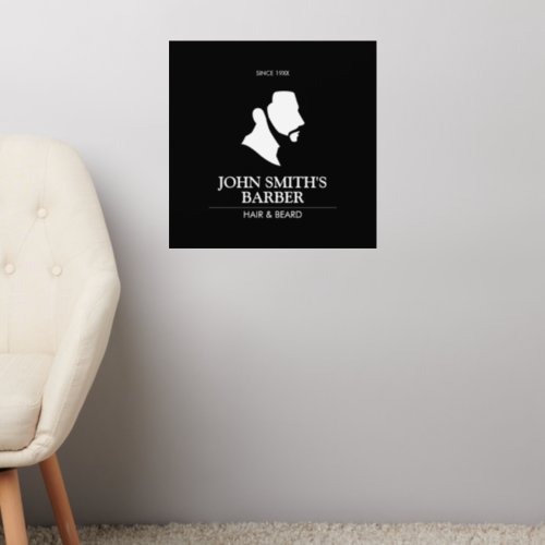 Man With Beard Barber Logo Wall Decal