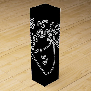 Man with curly hair wine gift box