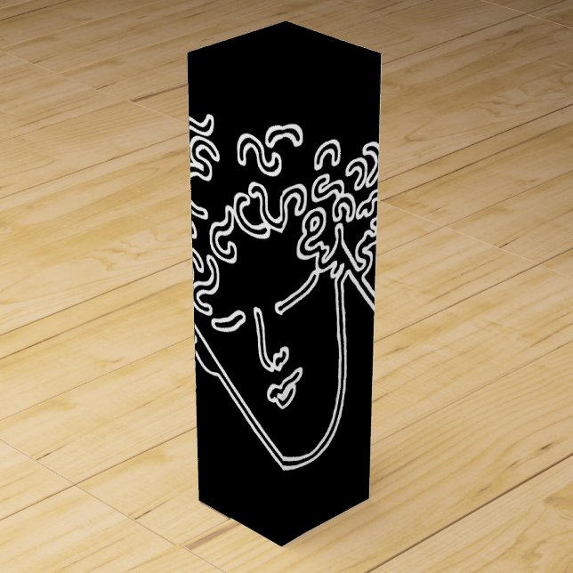 Man with curly hair  wine gift box (Front)