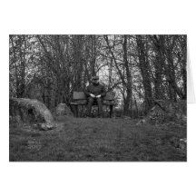 Man with Flat Cap on Bench card.