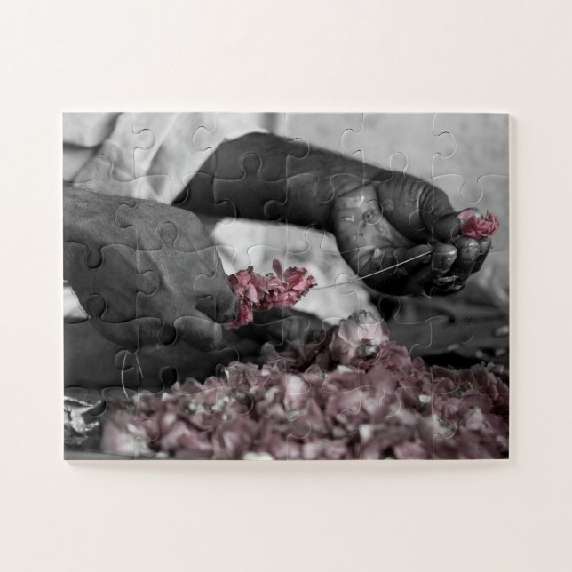 Man with Flowers Jigsaw Puzzle (Horizontal)
