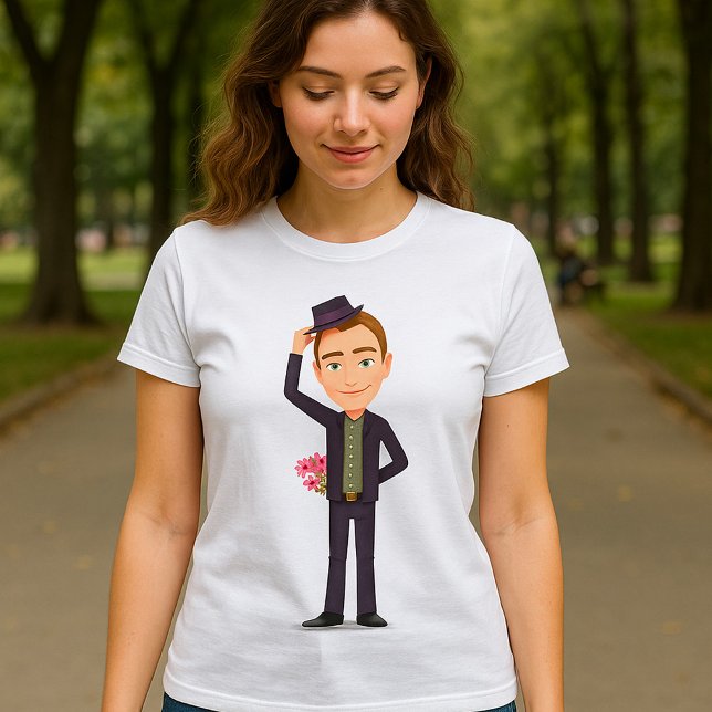 Man With Flowers Womens T-Shirt (Creator Uploaded)