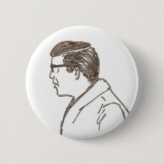 man with glasses button