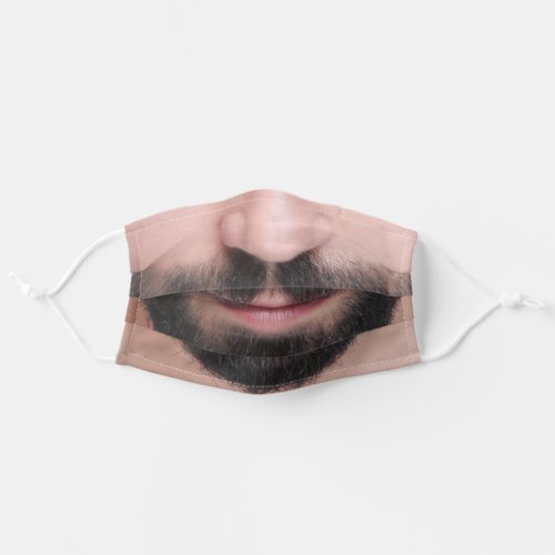 Man with Groomed Black Mustache and Beard ZFJ Adult Cloth Face Mask