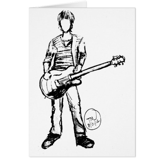 Man with Guitar Cards (Front)