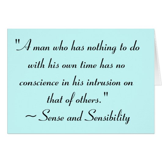 Man With No Time Jane Austen Quote Cards (Front Horizontal)