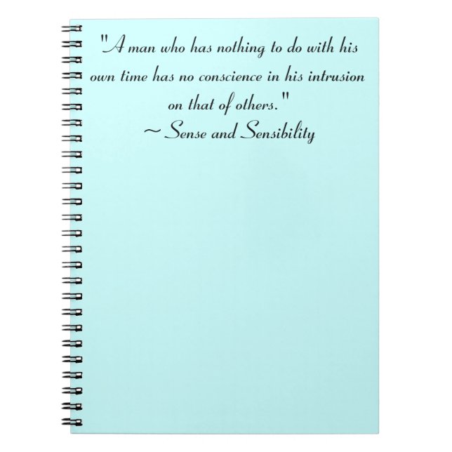 Man With No Time Jane Austen Quote Notebook (Front)