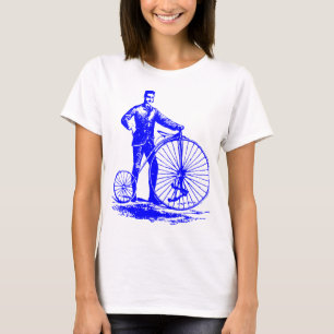 Man with Penny Farthing - Blue T-Shirt